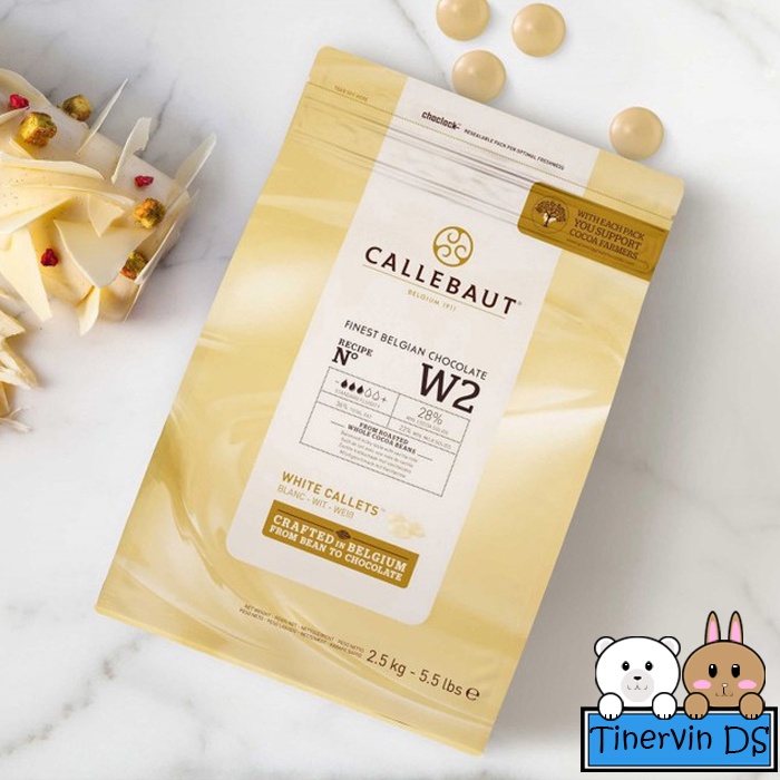 

CALLEBAUT W2 White Chocolate Callets Coklat Cokelat Putih 28% - KEMASAN ASLI 2,5 kg