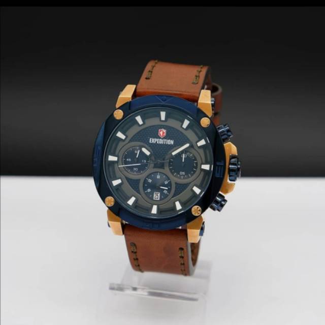 Jam Tangan Expedition 6606 Pria RoseGold Navy Original