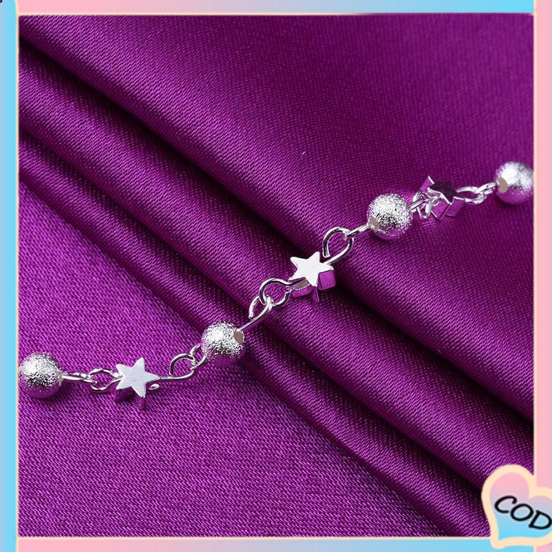 COD❤️ Manik-manik Pasir Gelang Bintang Kecil Gelang Kaki Fashion Pentagram Girls Jewelry-A.one