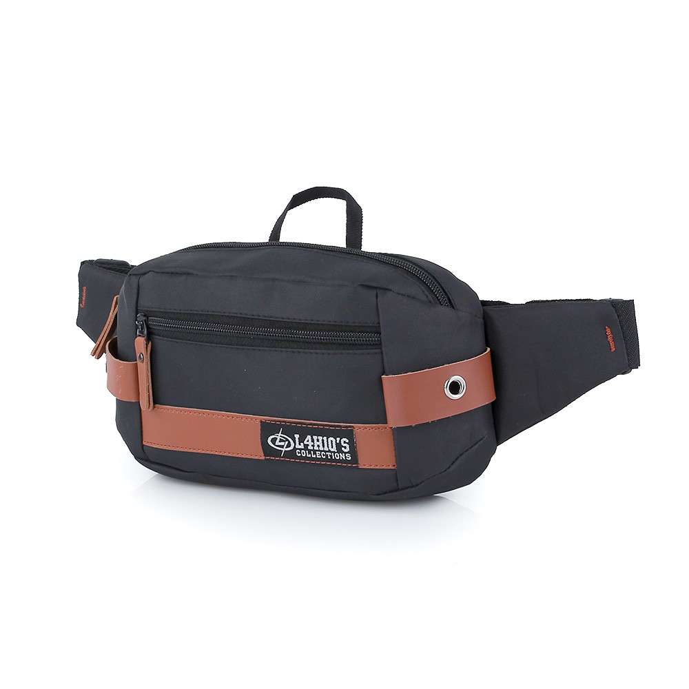 Tas Selempang Waistbag Pria Hitam Kecil Distro Keren Terbaru Simpel Premium Waterproof Anti Air