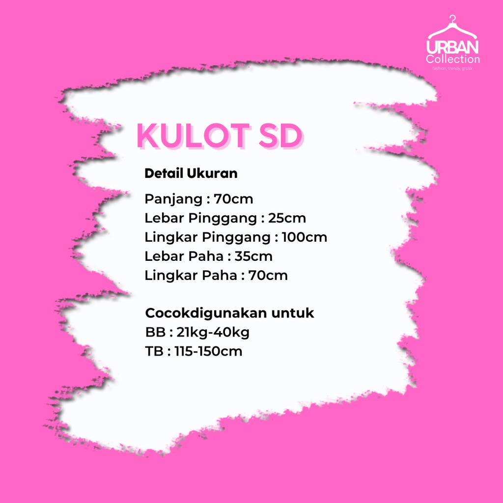 KULOT PLISKET ANAK / CELANA PLISKET ANAK / CELLANA ANAK / CELANA PLISKET SD