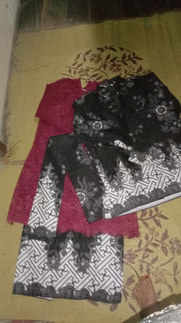 (lengkap 6 Warna - Brokat Halus Termurah) Couple Batik Brokat Monaka Selendang