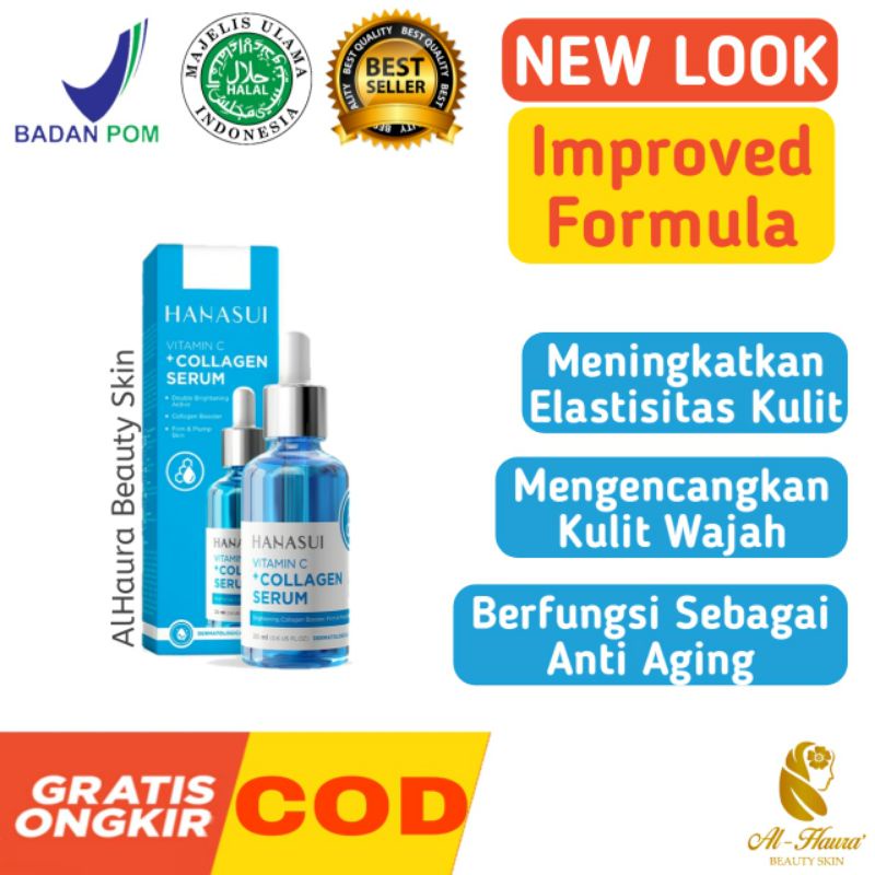 HANASUI SERUM WAJAH HANASUI GLOWING VITAMIN C VIT C COLLAGEN ANTI ACNE JERAWAT WHITENING GOLD ANTI A