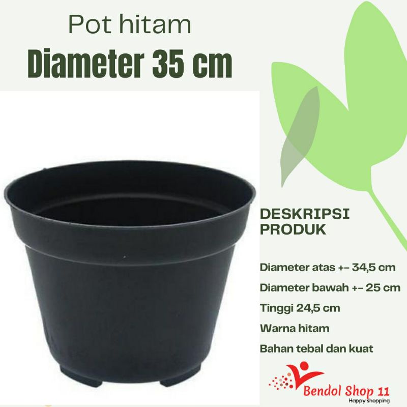 Pot plastik hitam 35