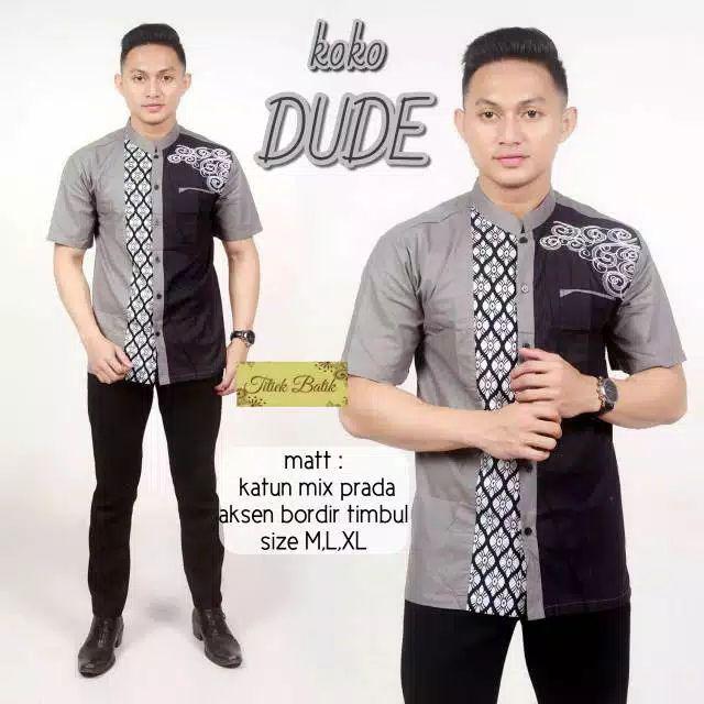 Batik Kemeja Koko Lengan Pendek Dude & Ahmad Modern Fashion Pria Batik Solo
