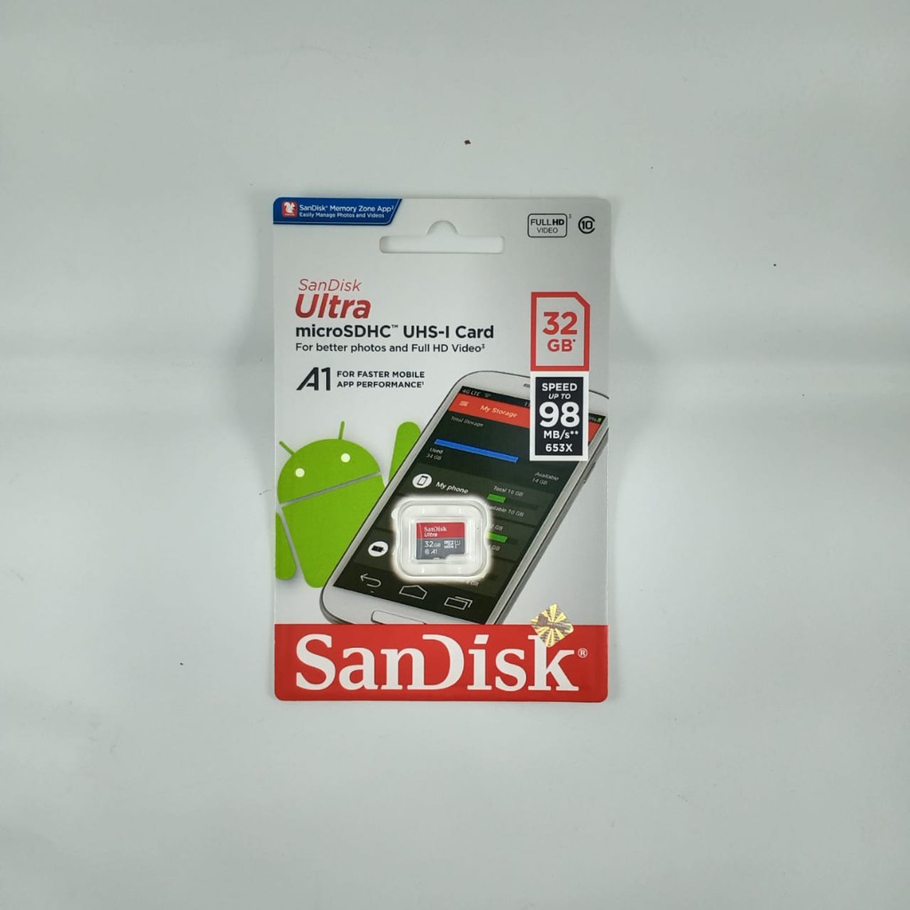 MEMORY MICRO-SD SANDISK 32GB ULTRA CLASS 10 ORIGINAL 100MBPS