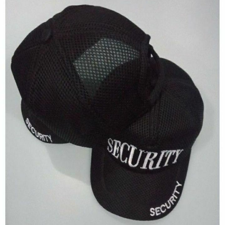 TOPI SECURITY HITAM TERBARU KEREN / TOPI SATPAM SECURITY COD POLOS LOGO SECURITY GAGAH BERANI