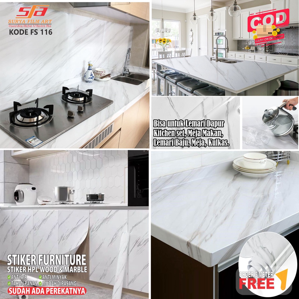 wallpaper dinding  Stiker Marmer Putih /Wallstiker