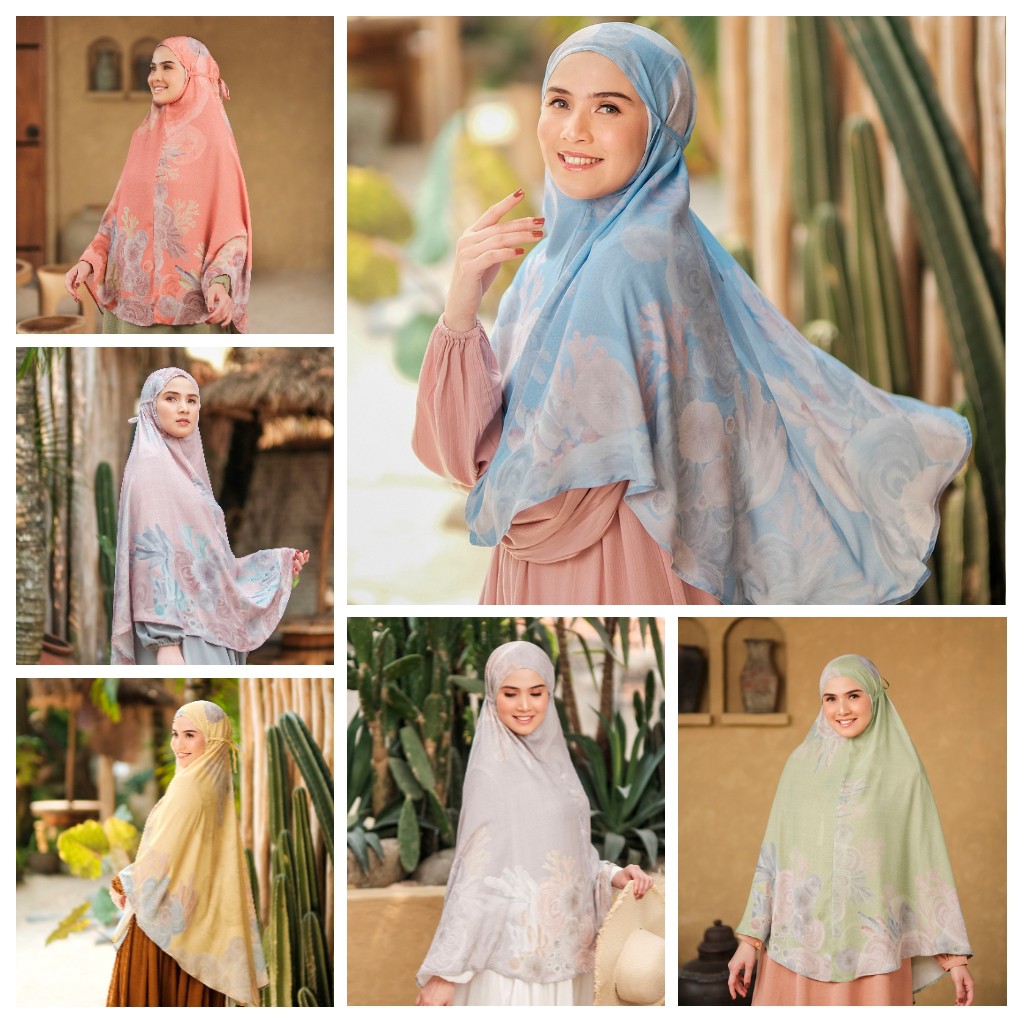 DOA INDONESIA BAITI FABELLA FLABELLA SERIES KHIMAR SYARI GREEN, BABY PINK, BLUE, SALMON, TAUPE, YELL