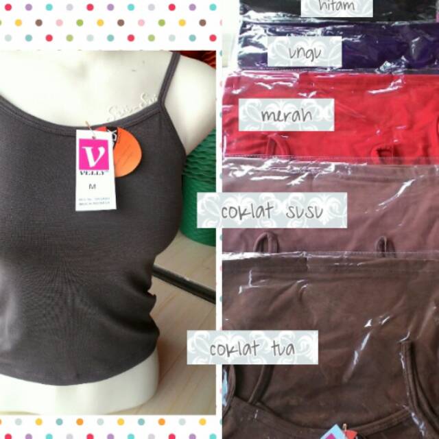 TANK TOP / TANGTOP / TANKTOP DEWASA TALI KECIL TEBAL DAN ADEM UKURAN L DAN JUMBO/Tanktop velly uk 4L