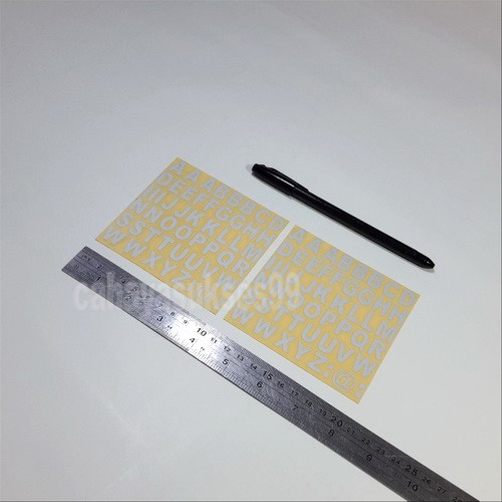 

Sticker Cutting Alphabet Abjad Huruf Font ARIAL Putih Font Kecil Lebar 1.1cm X Tinggi 1.5cm Stiker B