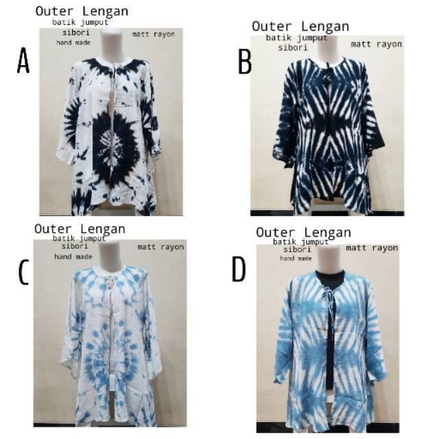 SALE..Murah Meriah Outer lengan sibori batik jumput batik sibori real pic