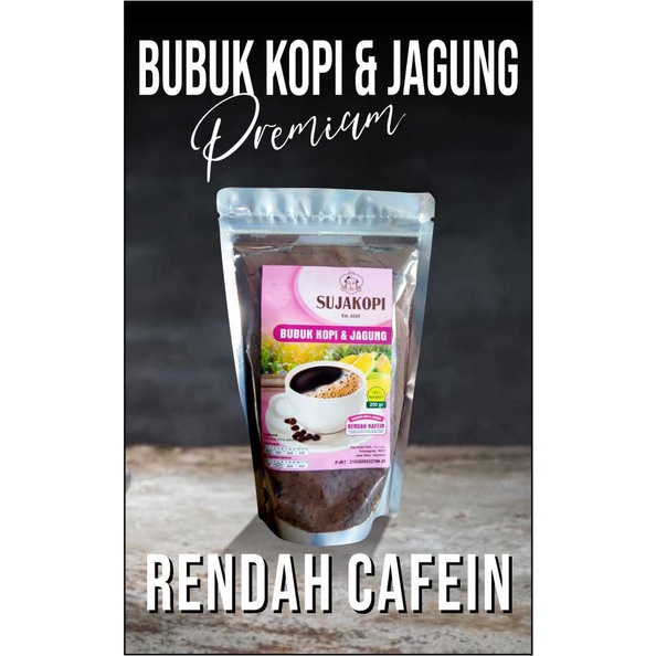 

Bubuk Kopi Mix Jagung Rendah Kafein Aman untuk Lambung 200gr