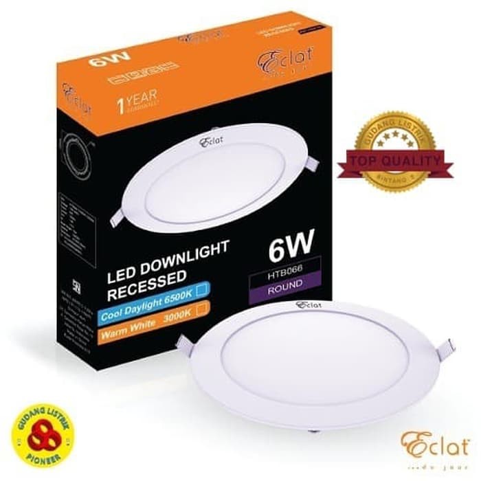 ECLAT LED Downlight 6W Kuning Inbow Lampu LED Panel 6 Watt 3000K WW