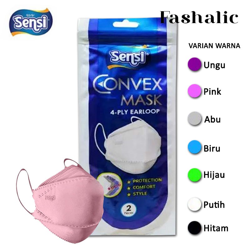 SENSI CONVEX MASK 4PLY /  MASKER 3D - ORIGINAL SACHET ISI 2 PCS