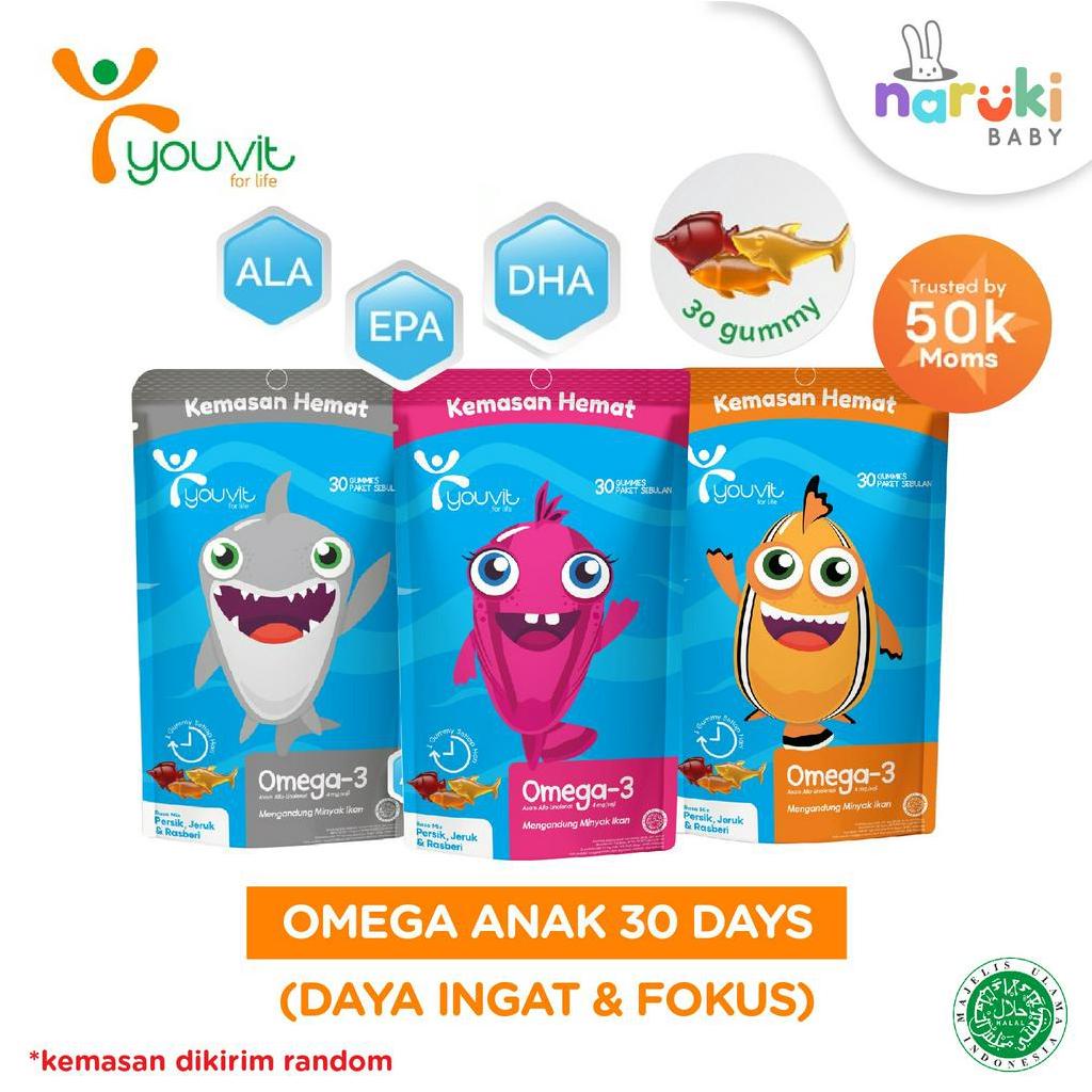 Youvit Multivitamin Omega 3 Anak 1 Pouch isi 30 Gummies