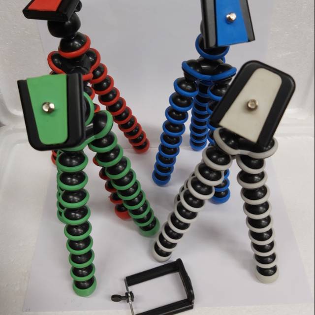 Gorilla Pod M Warna Warni  + Holder U Universal Tripod Flexible untuk Go Pro