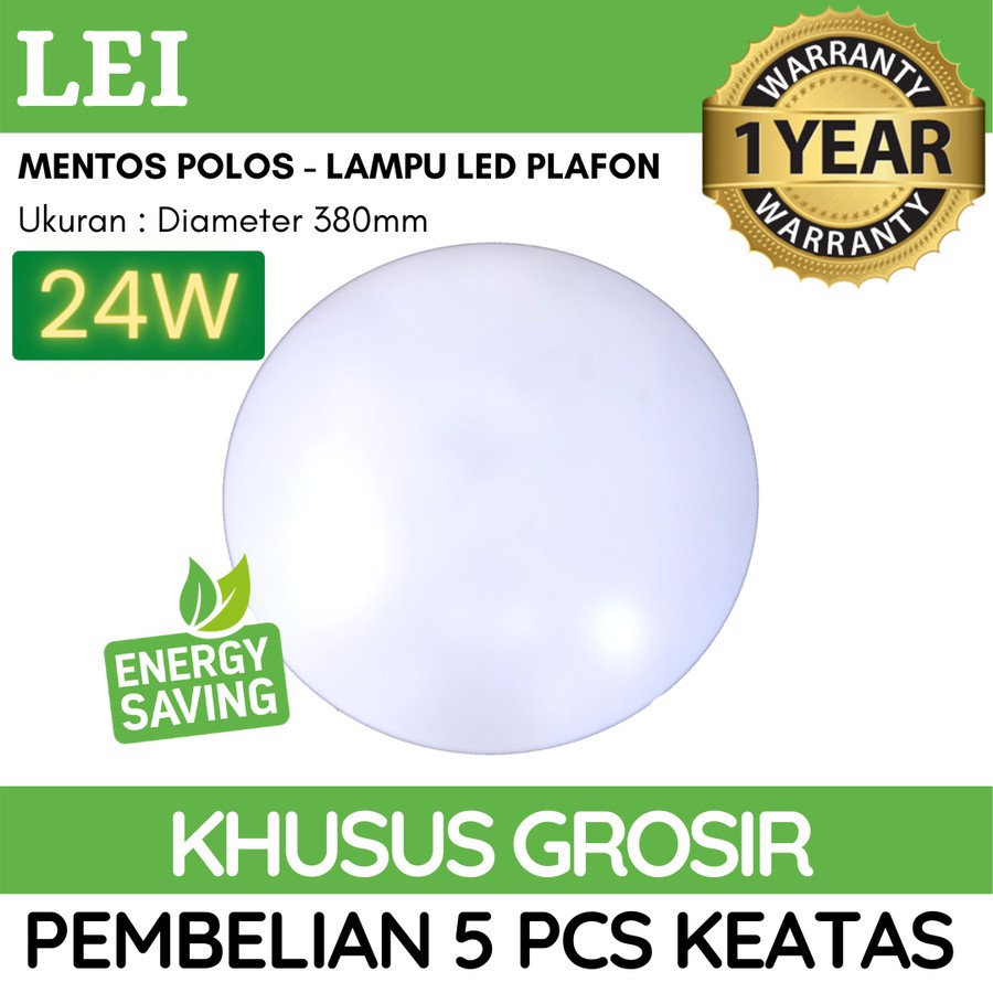 [READY] LED LAMPU PLAFON / Lampu Hias 24W Polos Hias Gantung Dinding 3000K + 6500K 3 mode warna Cahaya