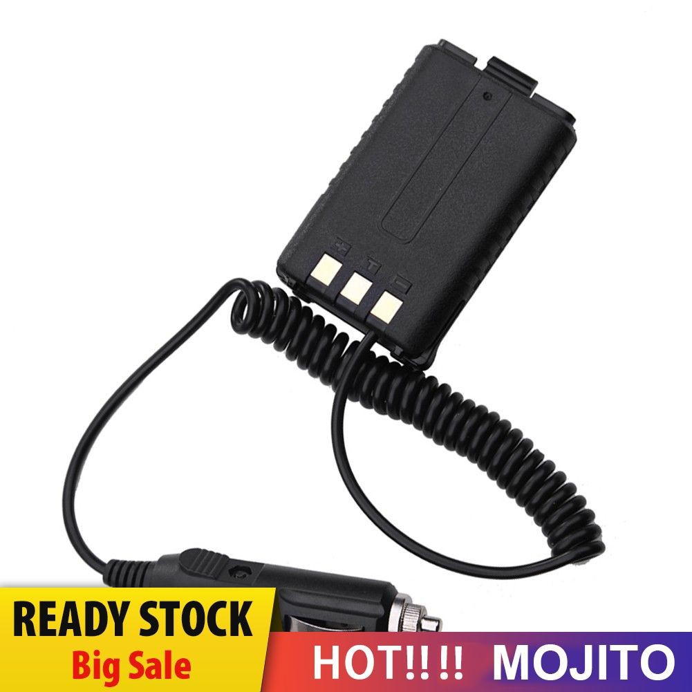 MOJITO 12V Car Charger Battery Eliminator for Baofeng Dual Band Radio UV5R 5RA 5RE