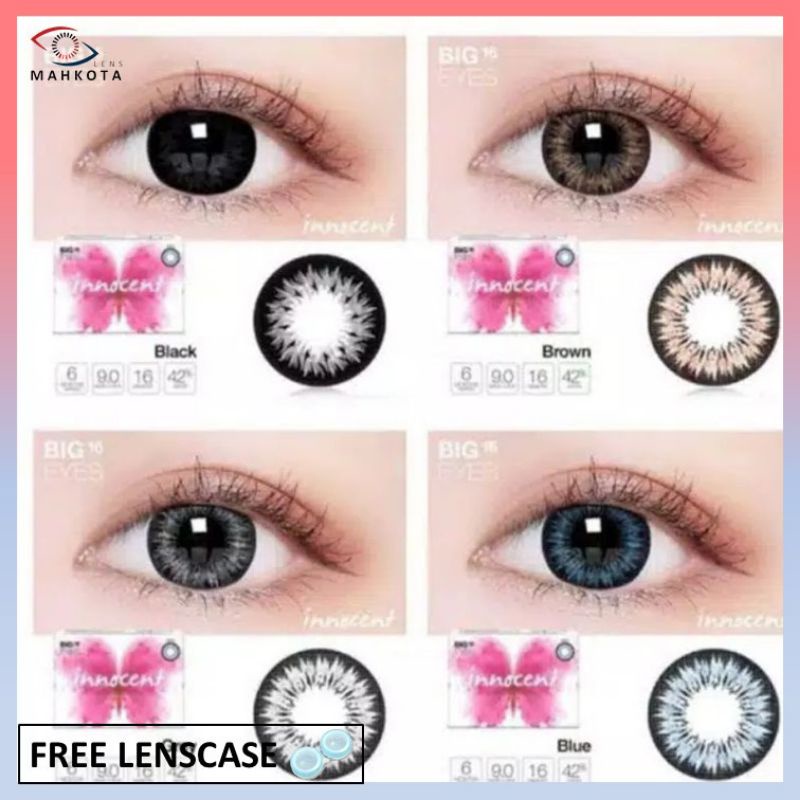 SOFTLENS INNOCENT NORMAL &amp; MINUS (-0.50 S/D -3.00) X2 EXOTICON / DIA 16MM / GREY BLACK BROWN BLUE / Softlen Soflen Soflens