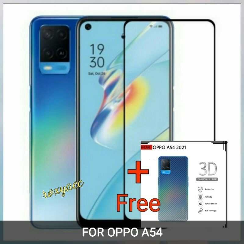 OPPO A54 TEMPERED GLASS FULL COVER + GARSKIN
