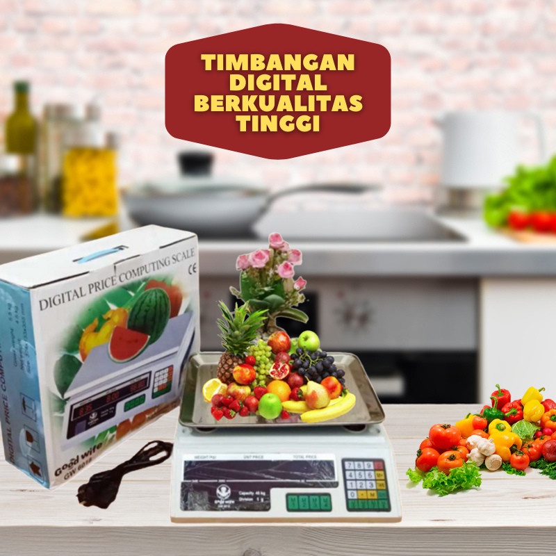 Digital Computing Scale 40 kg Double Display /Timbangan Buah 40kg