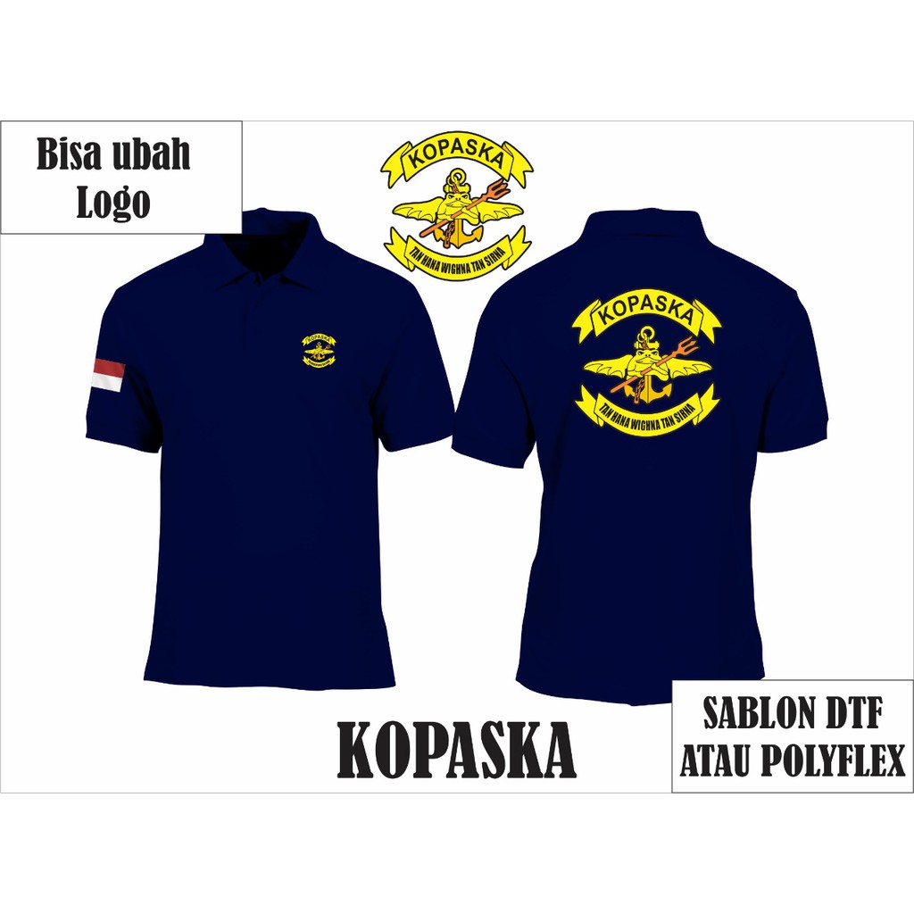 KAOS POLO SHIRT KOPASKA SABLON BISA DTF ATAU POLYFLEX