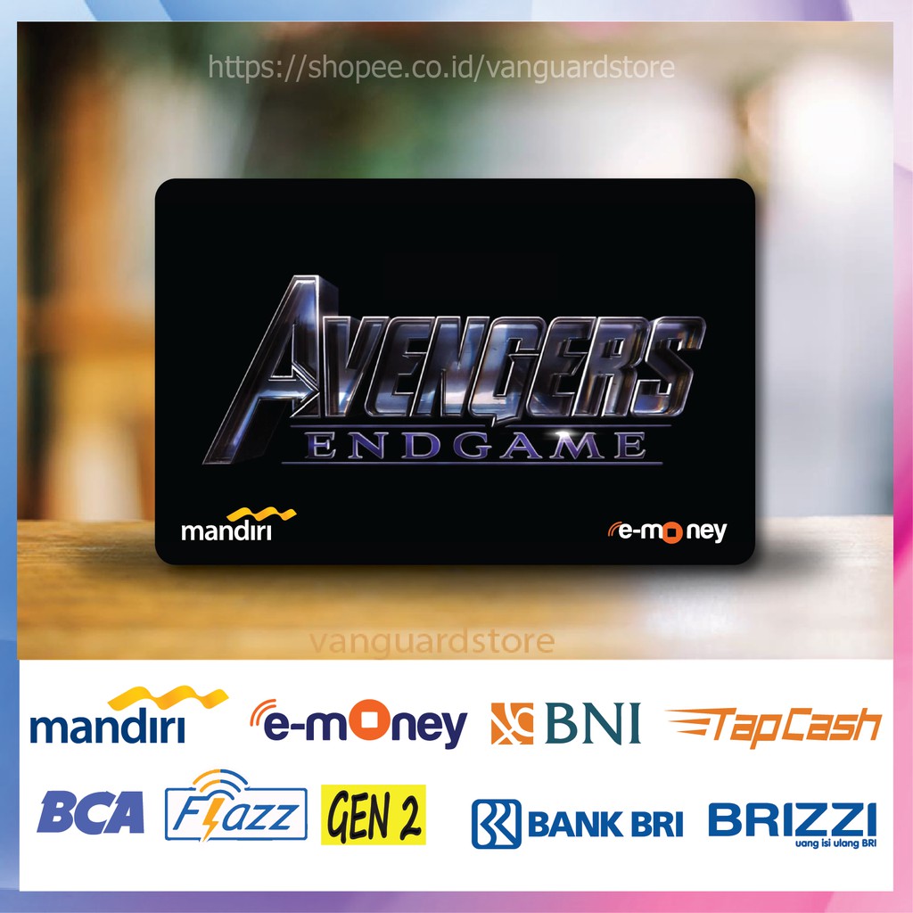 KARTU E MONEY E TOLL LOGO SUPERHERO AVENGERS ENDGAME ANIME 6 EMONEY MANDIRI FLAZZ TAPCASH BRIZZI