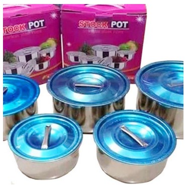 (PROMO KHUSUS LIVE) Panci Set Stainless Stock Pot set ware - Isi 5 pcs / panci set / panci serbaguna