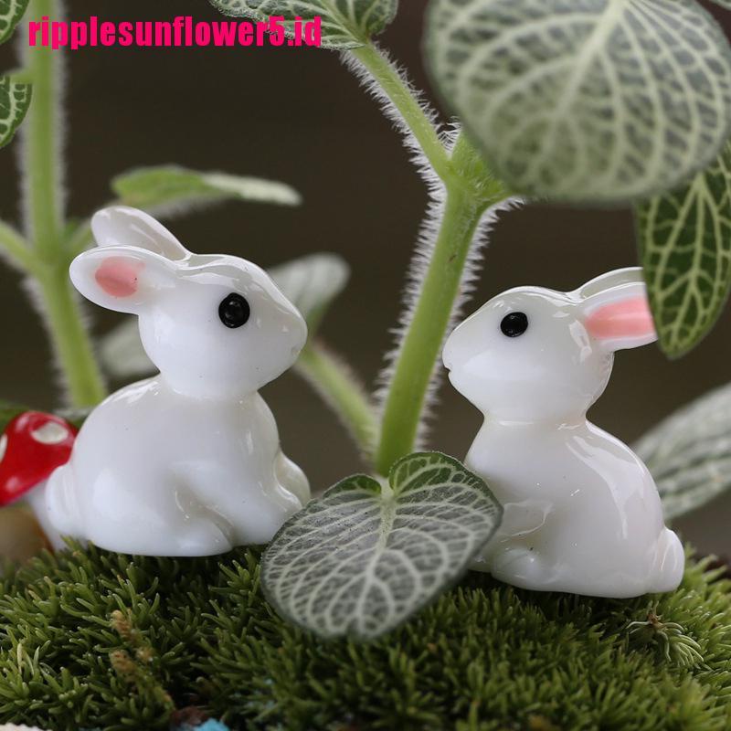 2pcs Miniatur Kelinci Untuk Ornamen Taman Peri