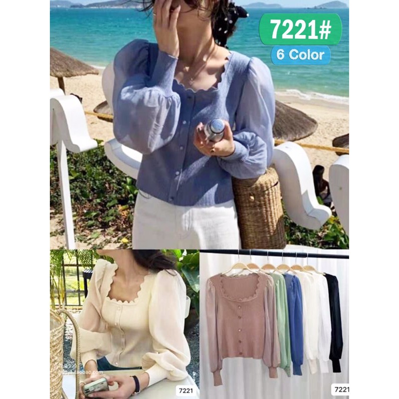 Blouse Rajut Kombi Wanita Korea Import