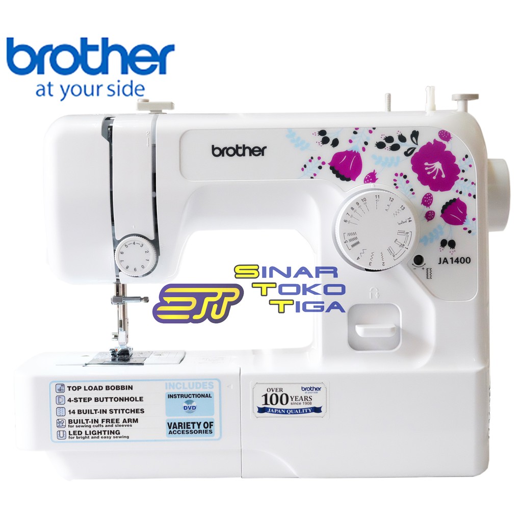 Brother JA1400 Mesin Jahit Pemula Portable + Gratis Jarum Emas + Benang JA 1400