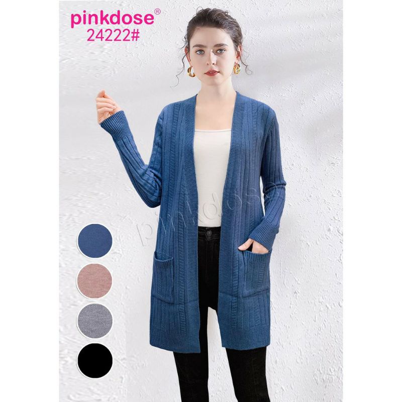 24222 Pinkdose Atasan rajut, Cardigan import