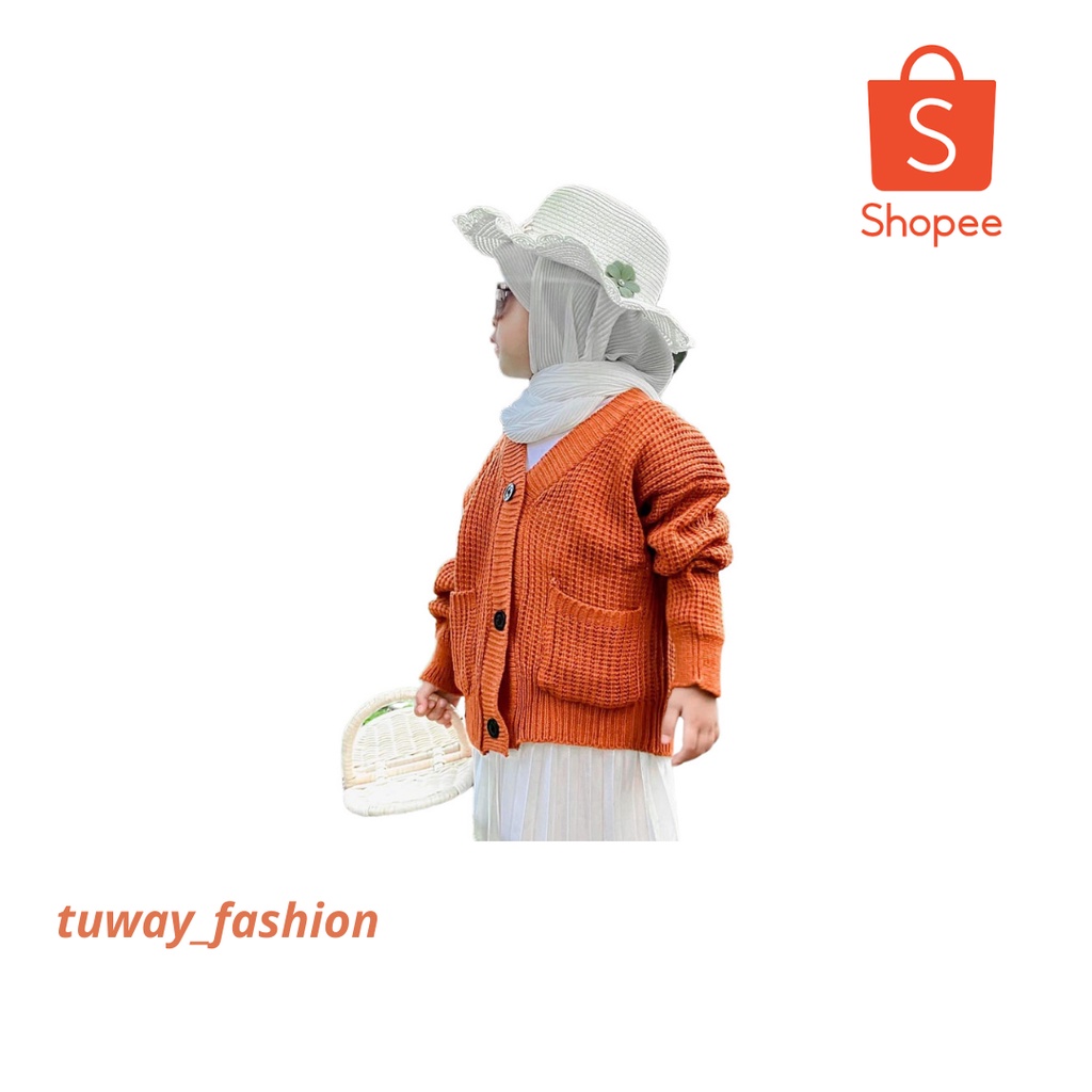 Sweater Kids//Anak 7 Variasi Warna tuway_fashion / rajut Cardy Crop Pocket Anak / cardigan Rajut Ana