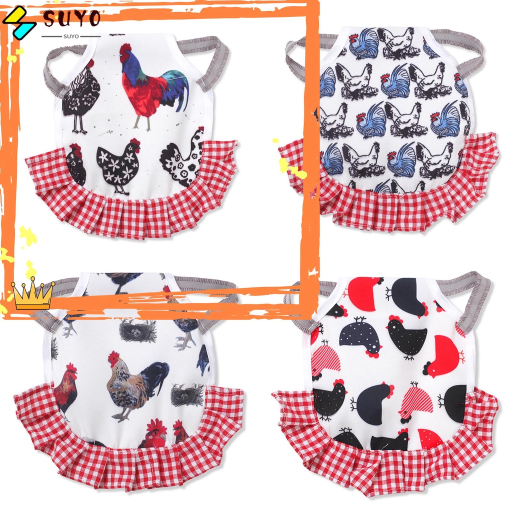 SUYOU Elastic Chicken Saddles Comfortable Clothes Pet Feather Protector Print Wing Protection Hen Saddle Hot Sale Gardening supplies