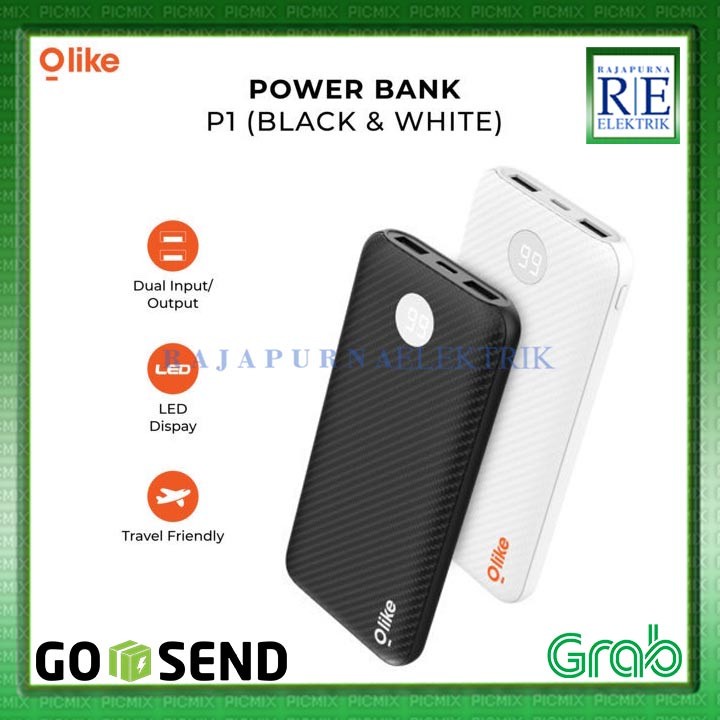 Olike Powerbank Dual USB Port 10.000 mAh LED Display Fast Charging P1 ORIGINAL