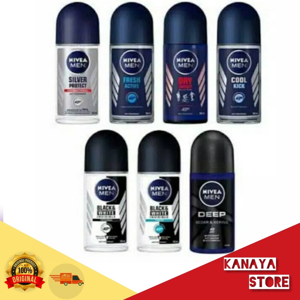 (BISA COD) NIVEA MEN -WOMEN Deodorant Deep Roll On 25 ml-50ML