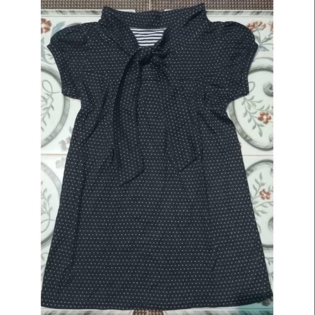 Dress polkadot leher pita (Preloved)