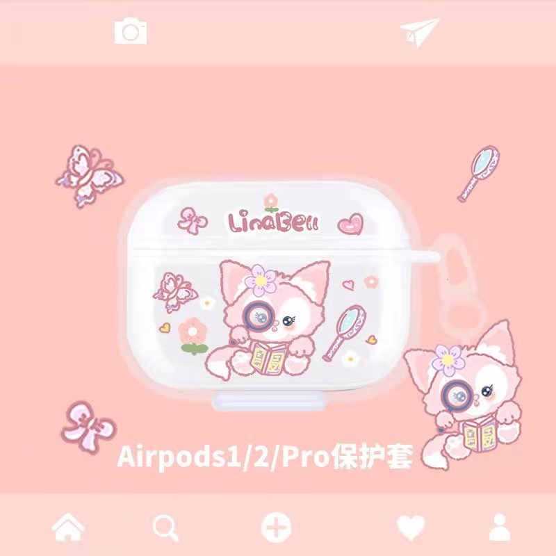 INPODS Fashion Pink Fox Kartun Lucu Lembut Glossy Transparan Bluetooth Earphone Case Untuk Airpods1 2 3 Pro 2 PRO2 I12 Inpods12 Didedikasikan Penutup Headphone