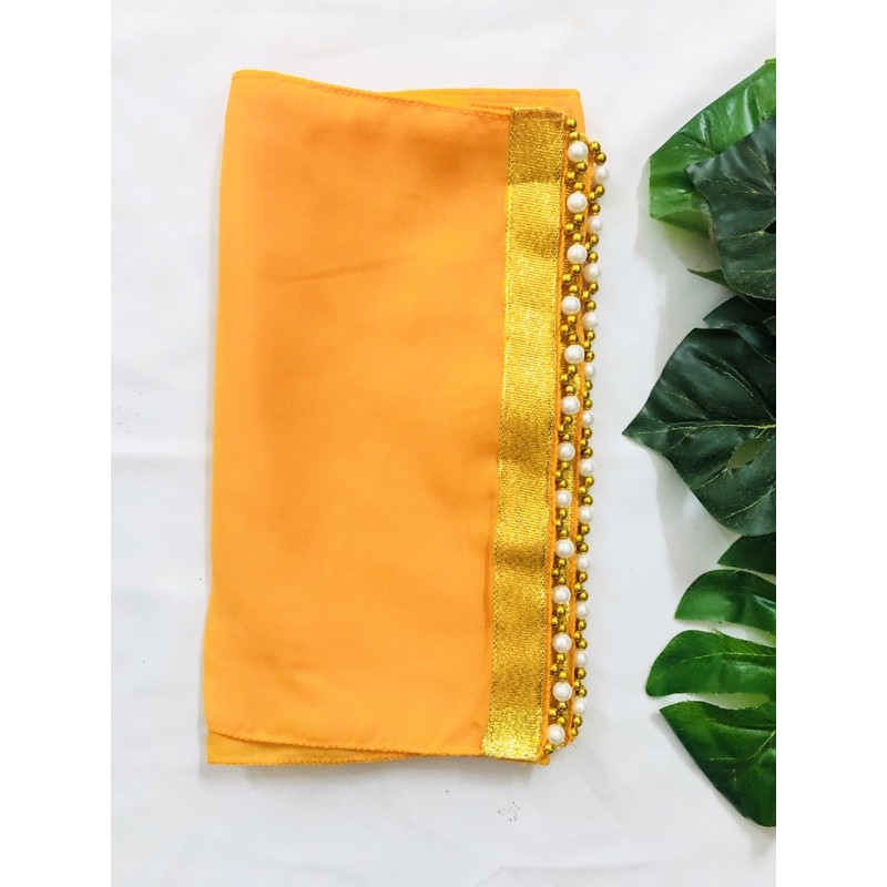 SELENDANG CHIFFON JODHA-Kuning kunyit
