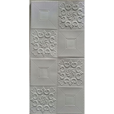 Wallpaper Foam 3D Dinding Sticker-Batik Kotak Putih