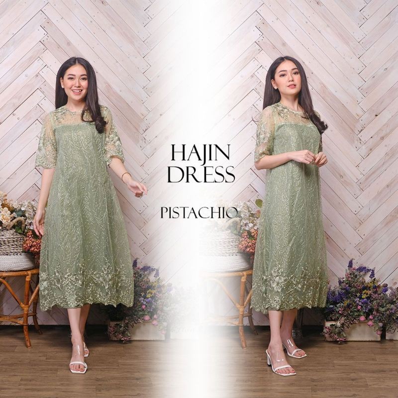 HAJIN DRESS (FULL TILE) / DRESS BROKLAT TULE / DRESS PESTA / BISA SERAGAM BRIDESMAIDS / DRESS JUMBO