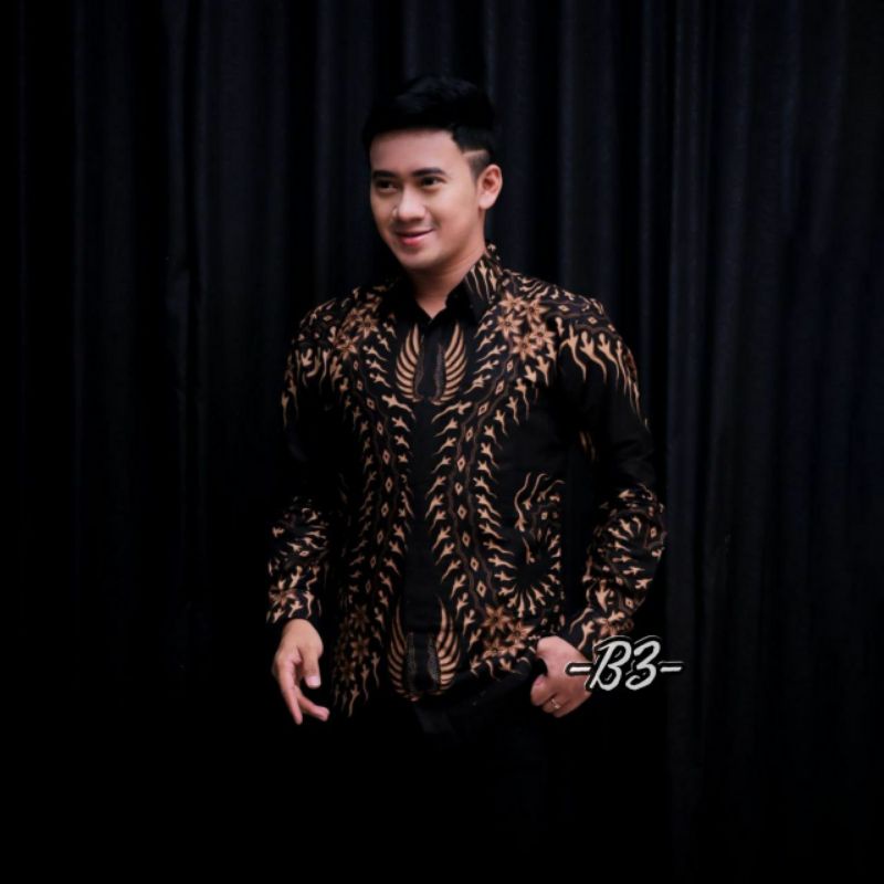 KEMEJA BATIK CASUAL LENGAN PANJANG SIZE M L XL XXL