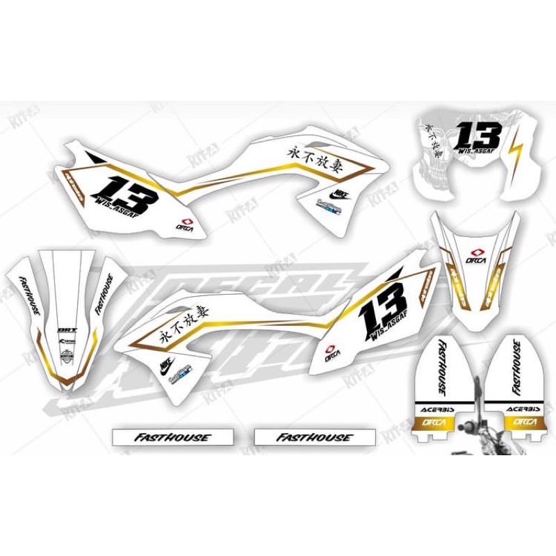 Decal stiker motor kawasaki klx bf 150 putih dekal sticker striping klx 150