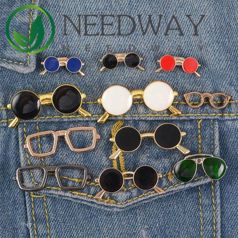 Needway  Pin Bros Enamel Bentuk Kacamata Hitam