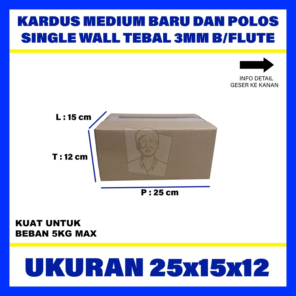 

Kardus Box Karton Packing Polos Uk 25x15x12