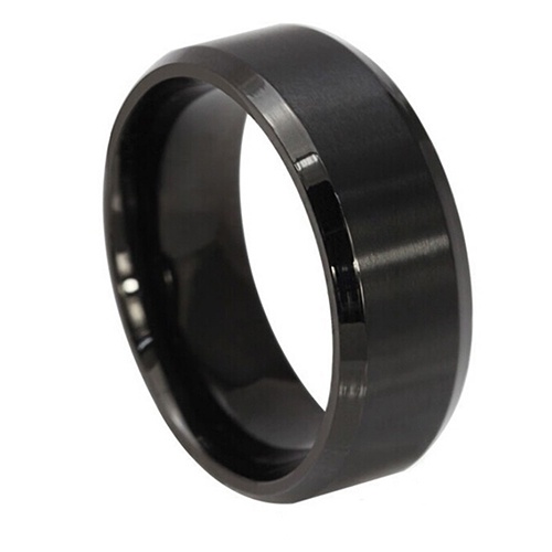 Hu Hu Hu Hu Hu Alat Bantu Pasang Kacamata♡ Cincin Bahan Titanium Steel Warna Hitam Ukuran 8MM Untuk Pria