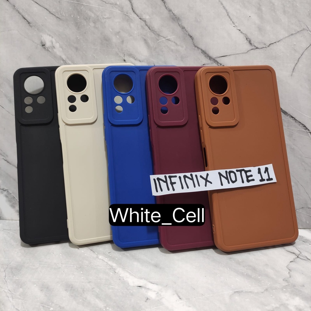 SoftCase ProCamera Silicon Matte Case Full Cover Infinix Note 11 Infinix Note 11 Pro White_Cell