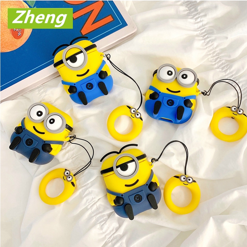 Cute Cartoon Little Yellow Man Airpods Case Wireless Bluetooth Silicone Earphone Case