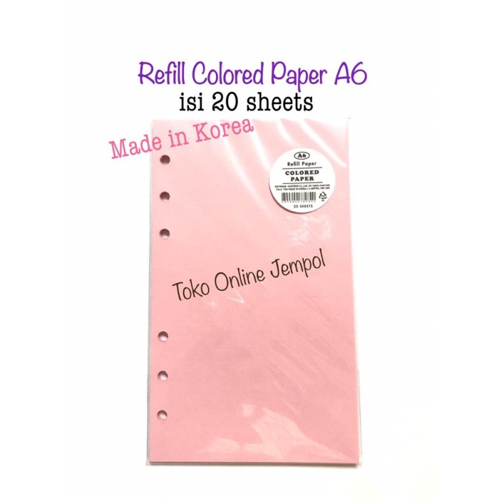 

Murah A6 Refill Kertas Binder Polos File Planner Agenda Korea Atk1054Ab Murah